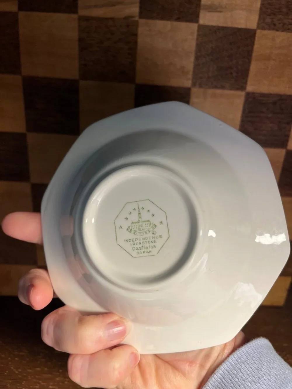 Independence Ironstone Castleton Floral Rimmed Bowl A612, crazing brown spots